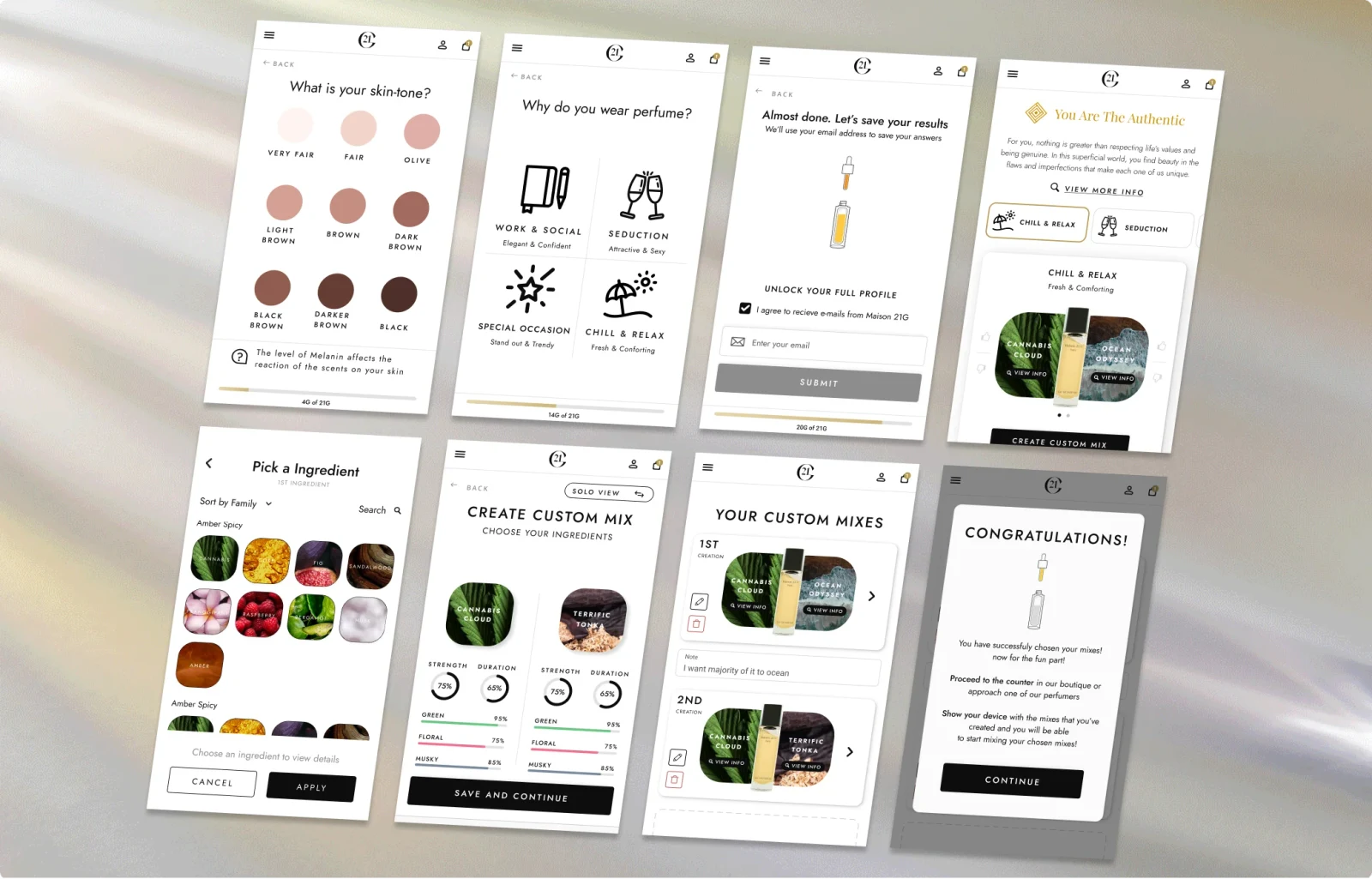 Maison 21G: Scent creation flow