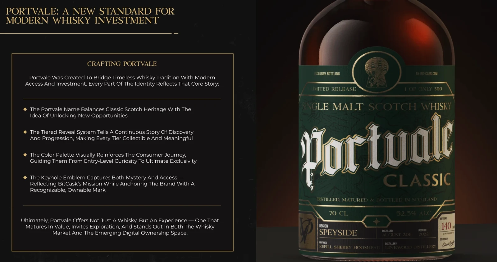 Portvale: Bottle and brand presentation