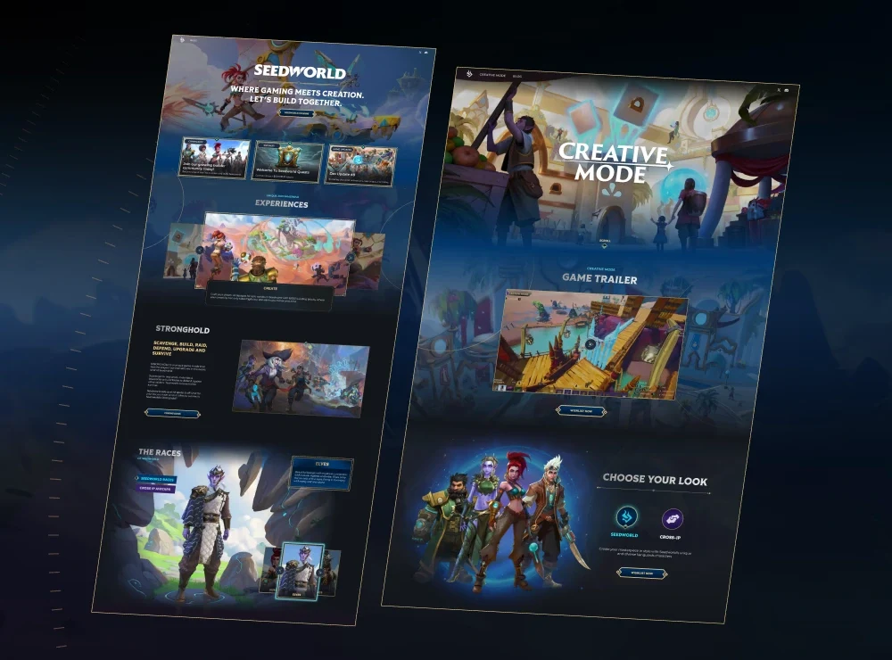 Seedworld: Website layouts