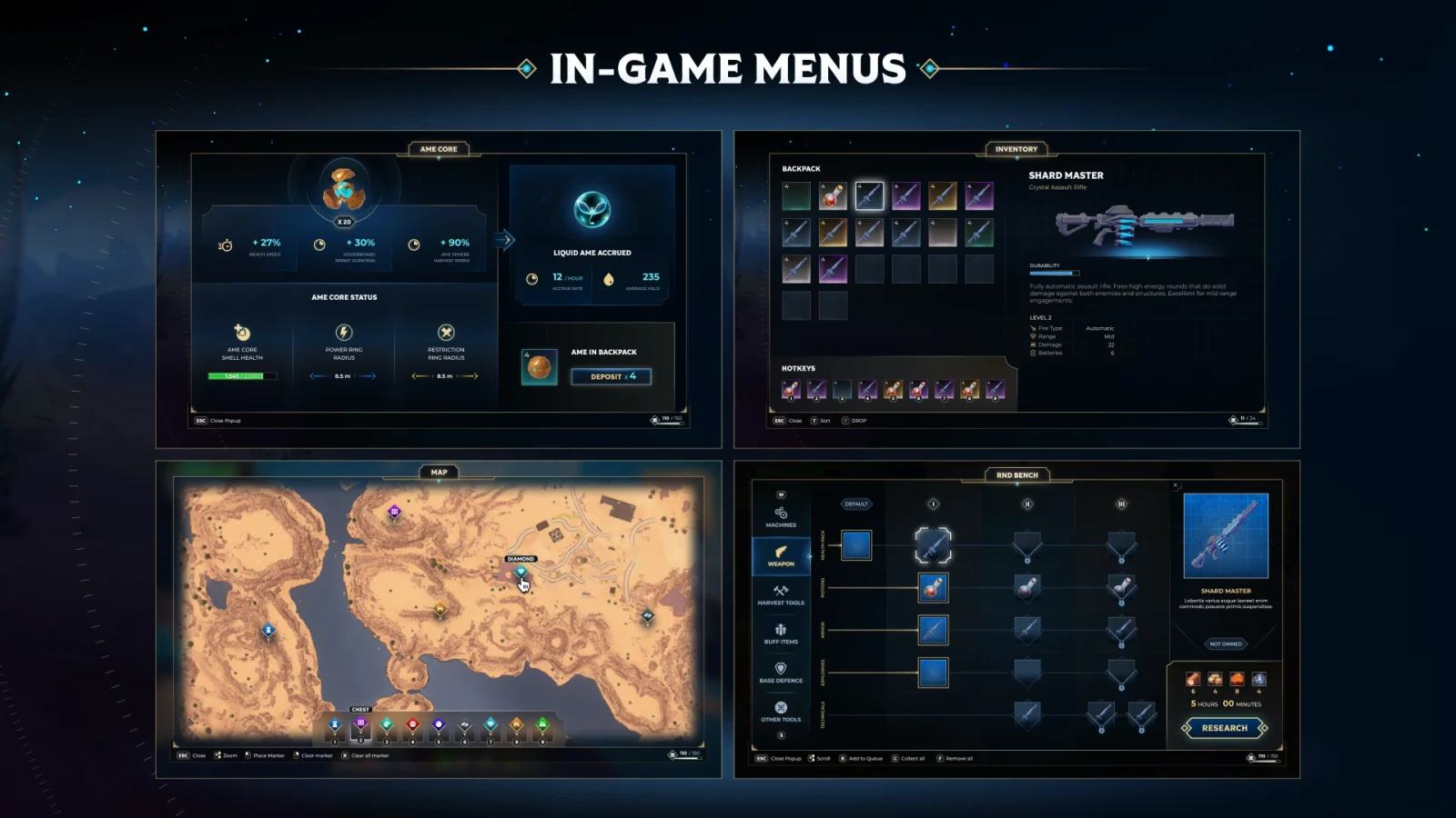 Seedworld: In-game menus and inventory