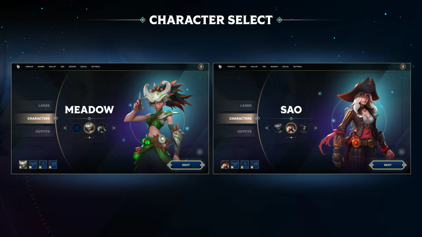 Seedworld: Character selection
